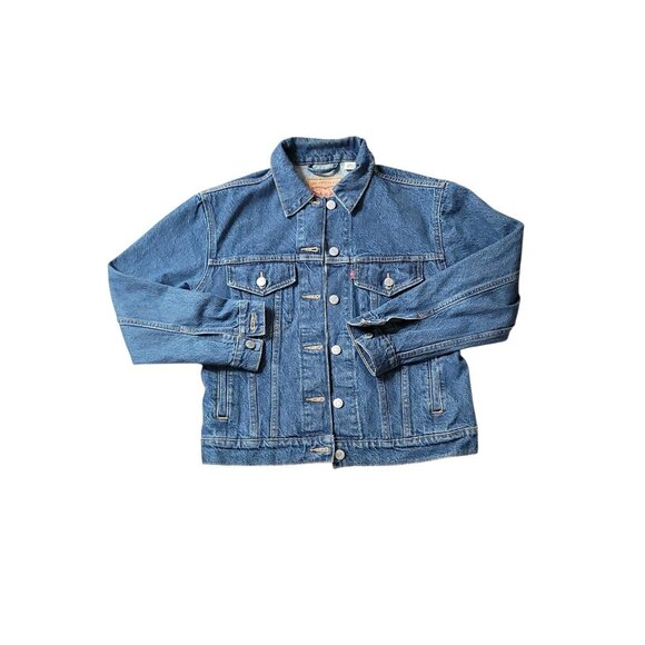 Levi's Denim Trucker Jacket Long Sleeve Y2K Women's Small - Picture 1 of 12